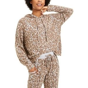 NWT Hippie Rose Womens Knit Comfy Hoodie Pale Brown Size XSmall